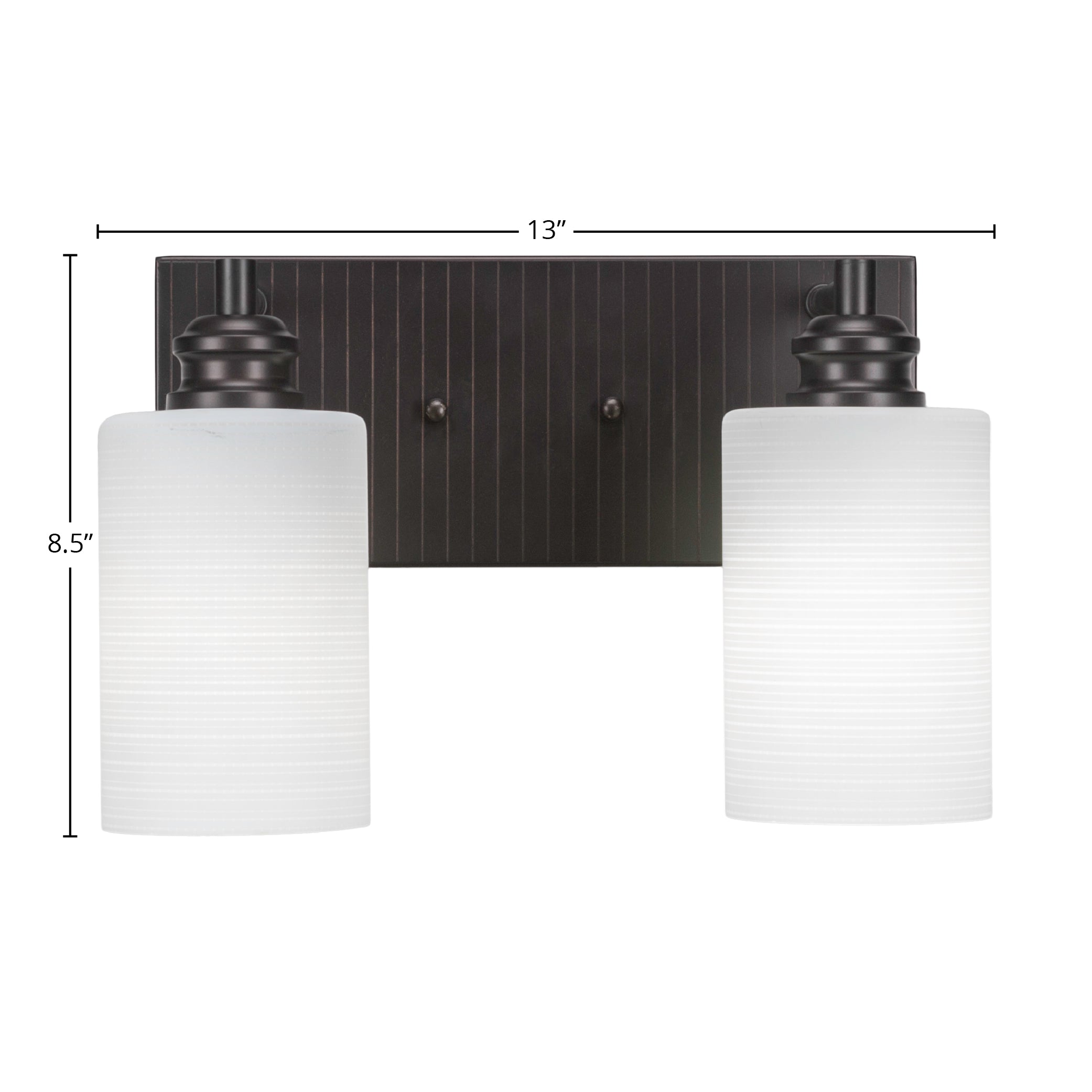 Edge Two Light Bath Bar in Espresso with 4" White Matrix Shade
