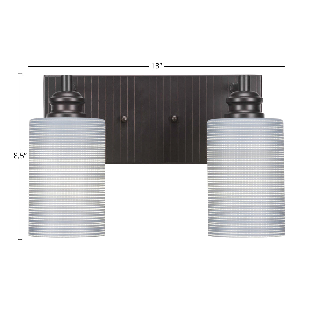 Edge Two Light Bath Bar in Espresso with 4" Gray Matrix Shade