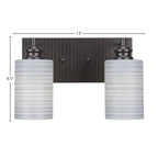 Edge Two Light Bath Bar in Espresso with 4" Gray Matrix Shade