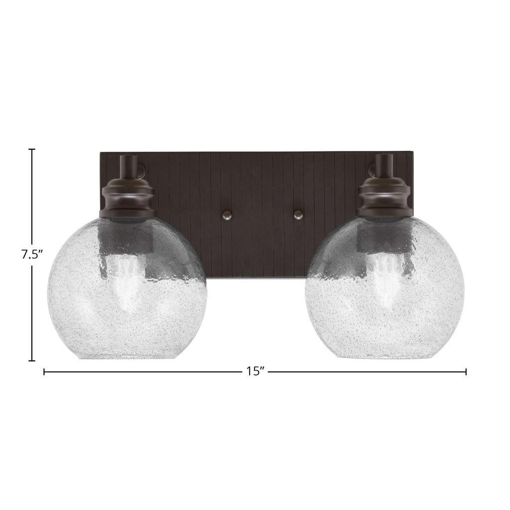 Edge Two Light Bath Bar in Espresso with 5.75" Smoke Bubble Shade