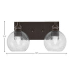 Edge Two Light Bath Bar in Espresso with 5.75" Smoke Bubble Shade
