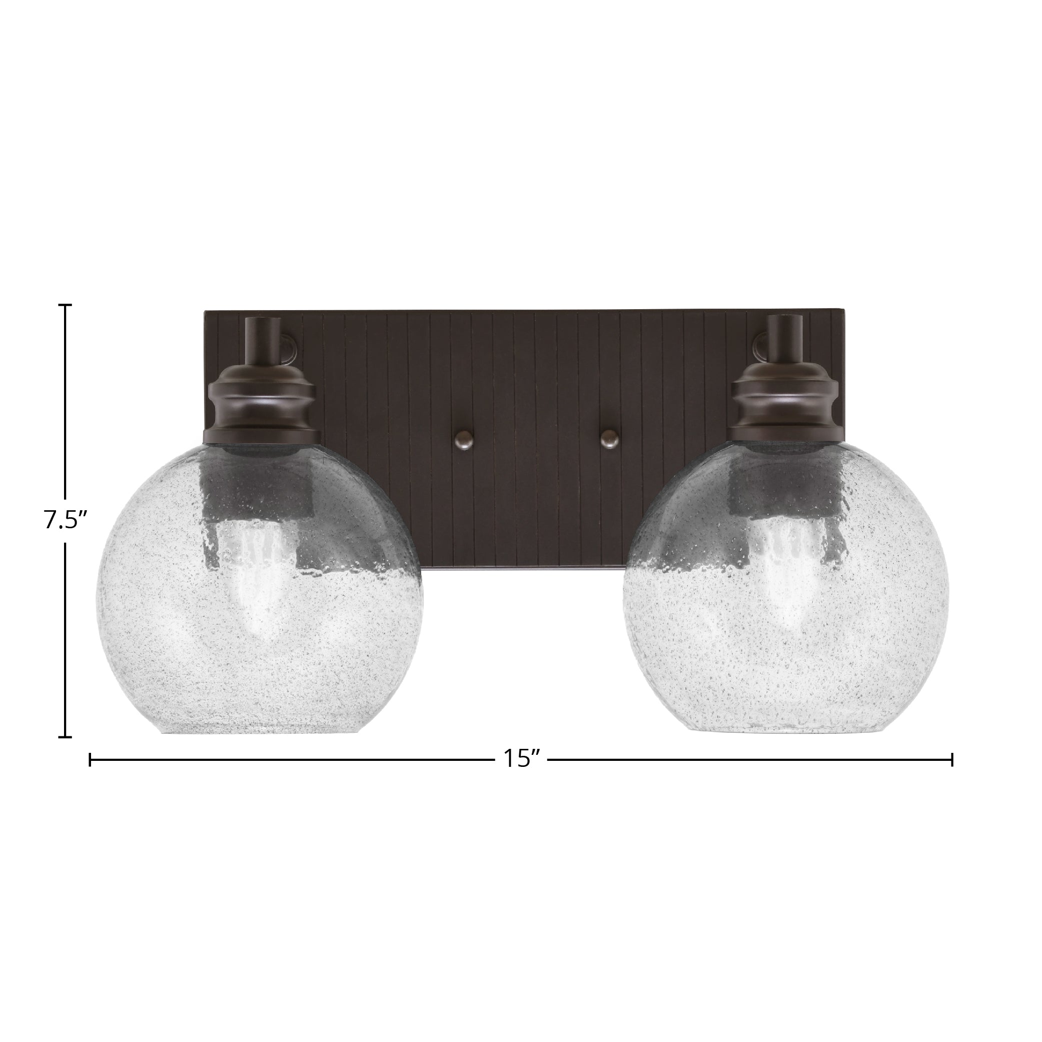 Edge Two Light Bath Bar in Espresso with 5.75" Smoke Bubble Shade