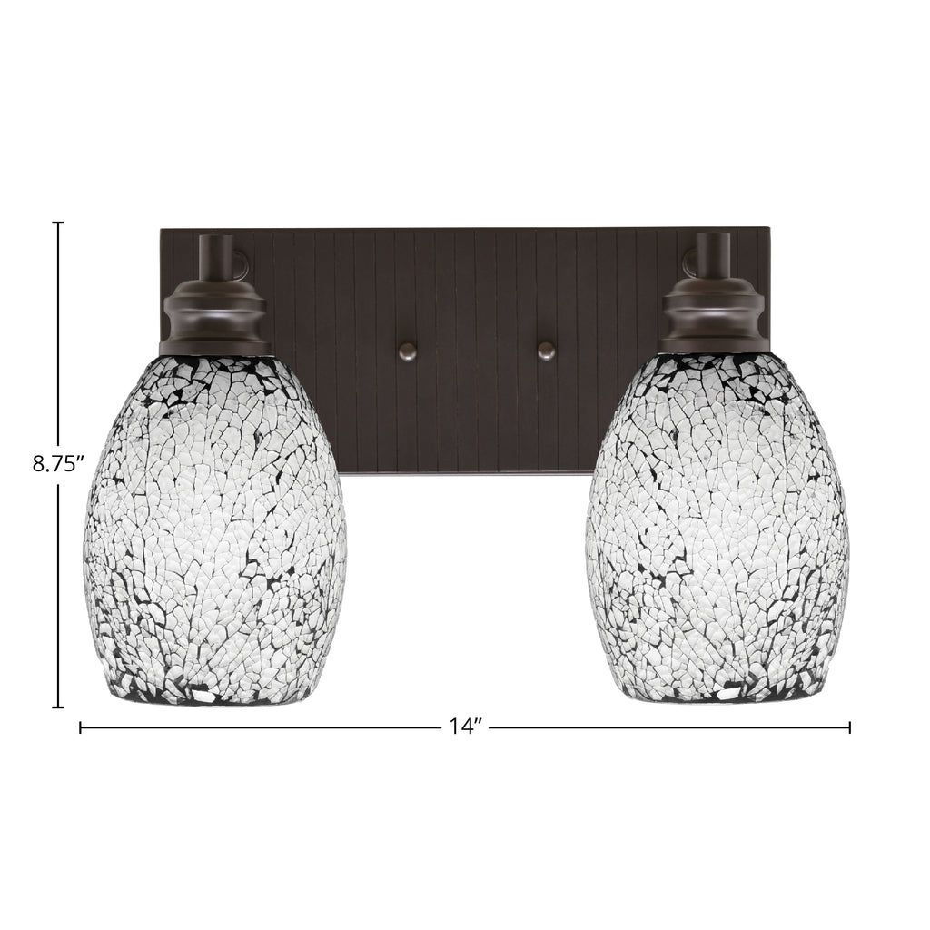 Edge Two Light Bath Bar in Espresso with 5" Black Fusion Shade