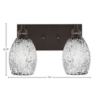 Edge Two Light Bath Bar in Espresso with 5" Black Fusion Shade