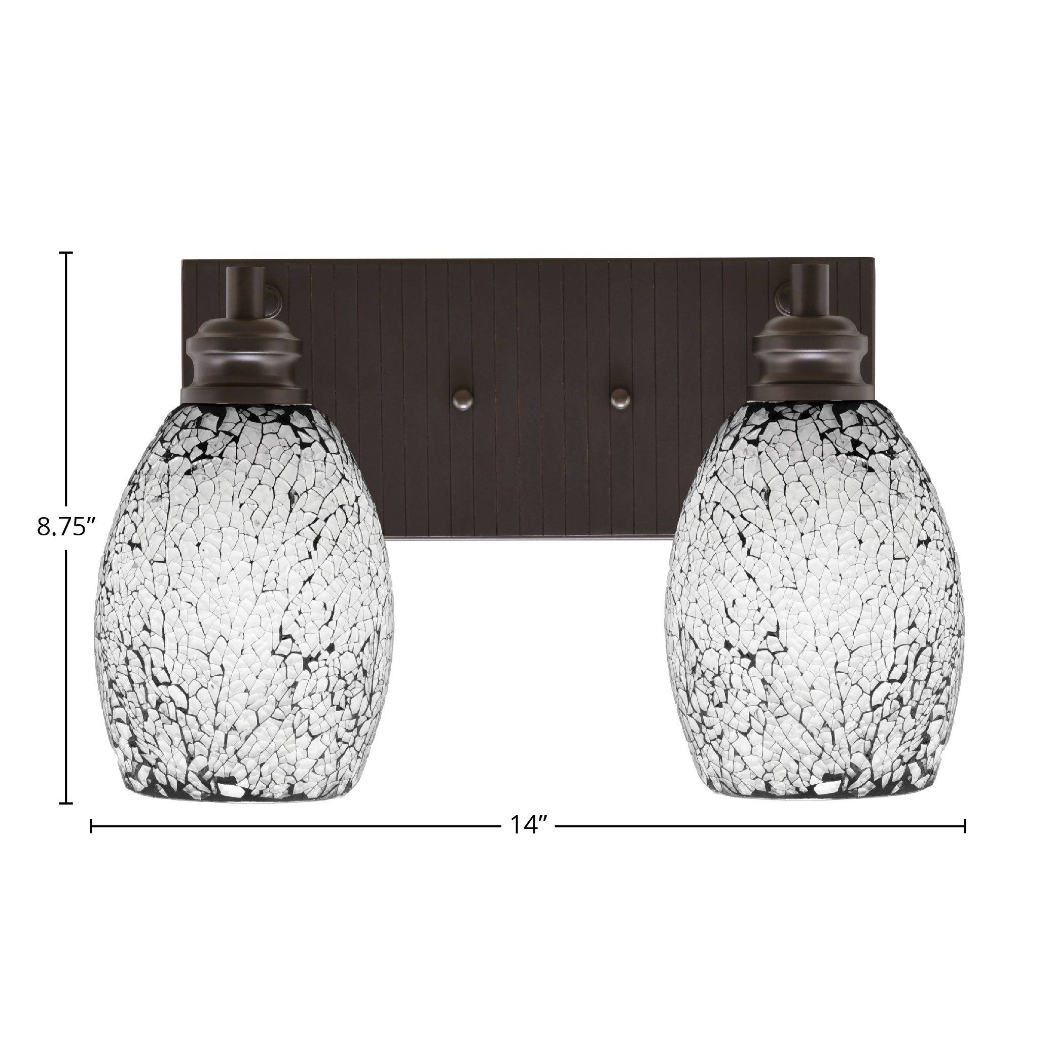 Edge Two Light Bath Bar in Espresso with 5" Black Fusion Shade