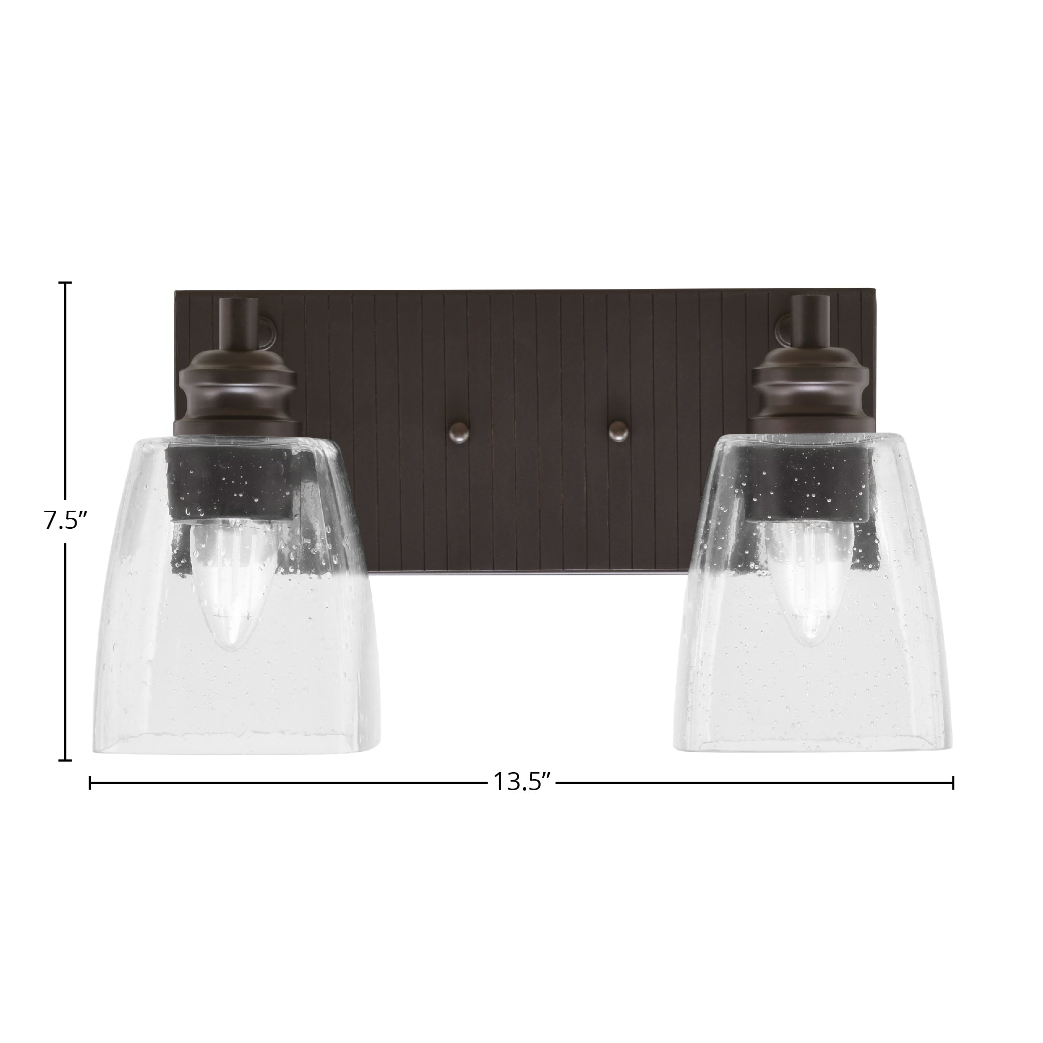 Edge Two Light Bath Bar in Espresso with 4.5" Clear Bubble Shade