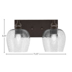 Edge Two Light Bath Bar in Espresso with 6" Smoke Bubble Shade