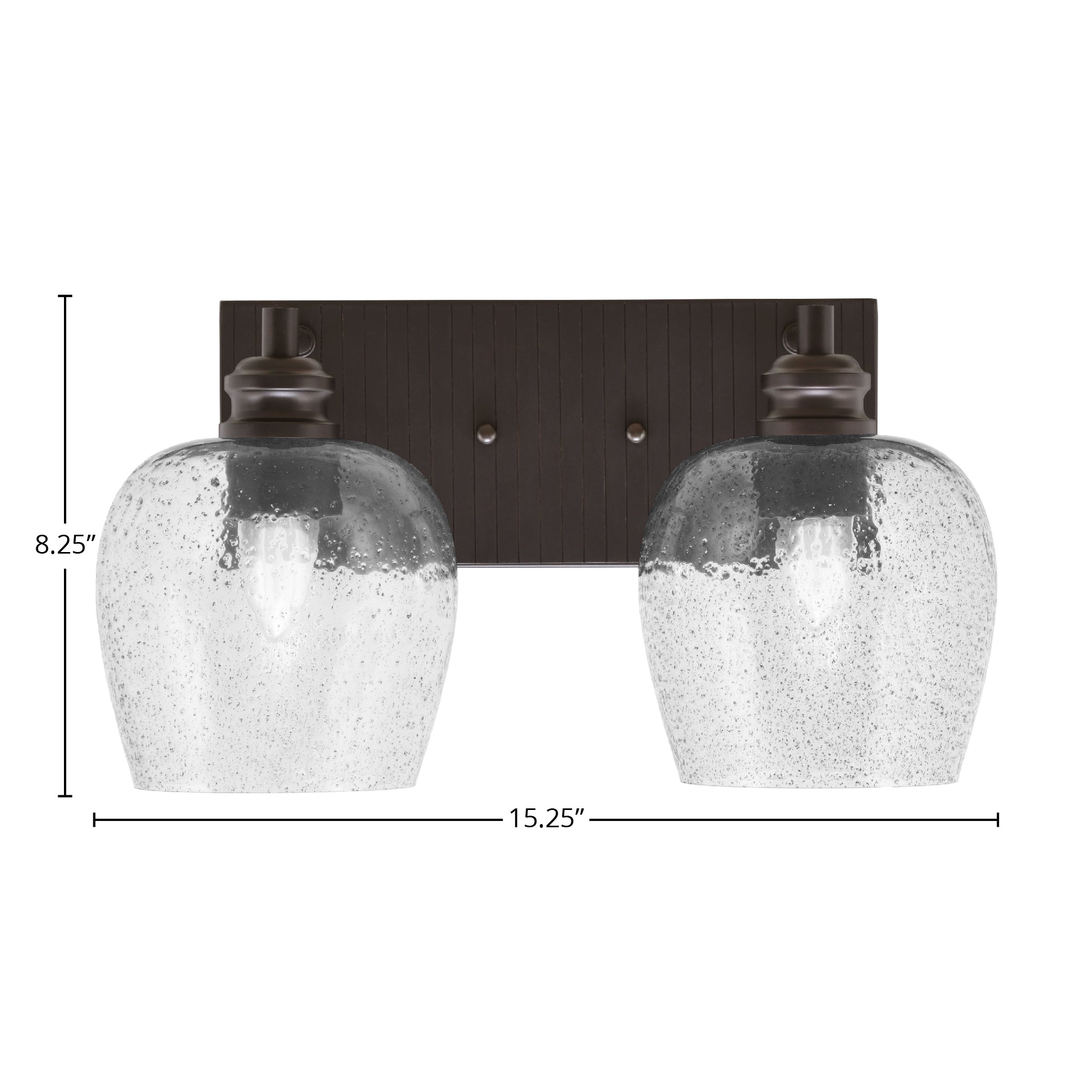 Edge Two Light Bath Bar in Espresso with 6" Smoke Bubble Shade
