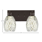 Edge Two Light Bath Bar in Espresso with 5" Natural Fusion Shade