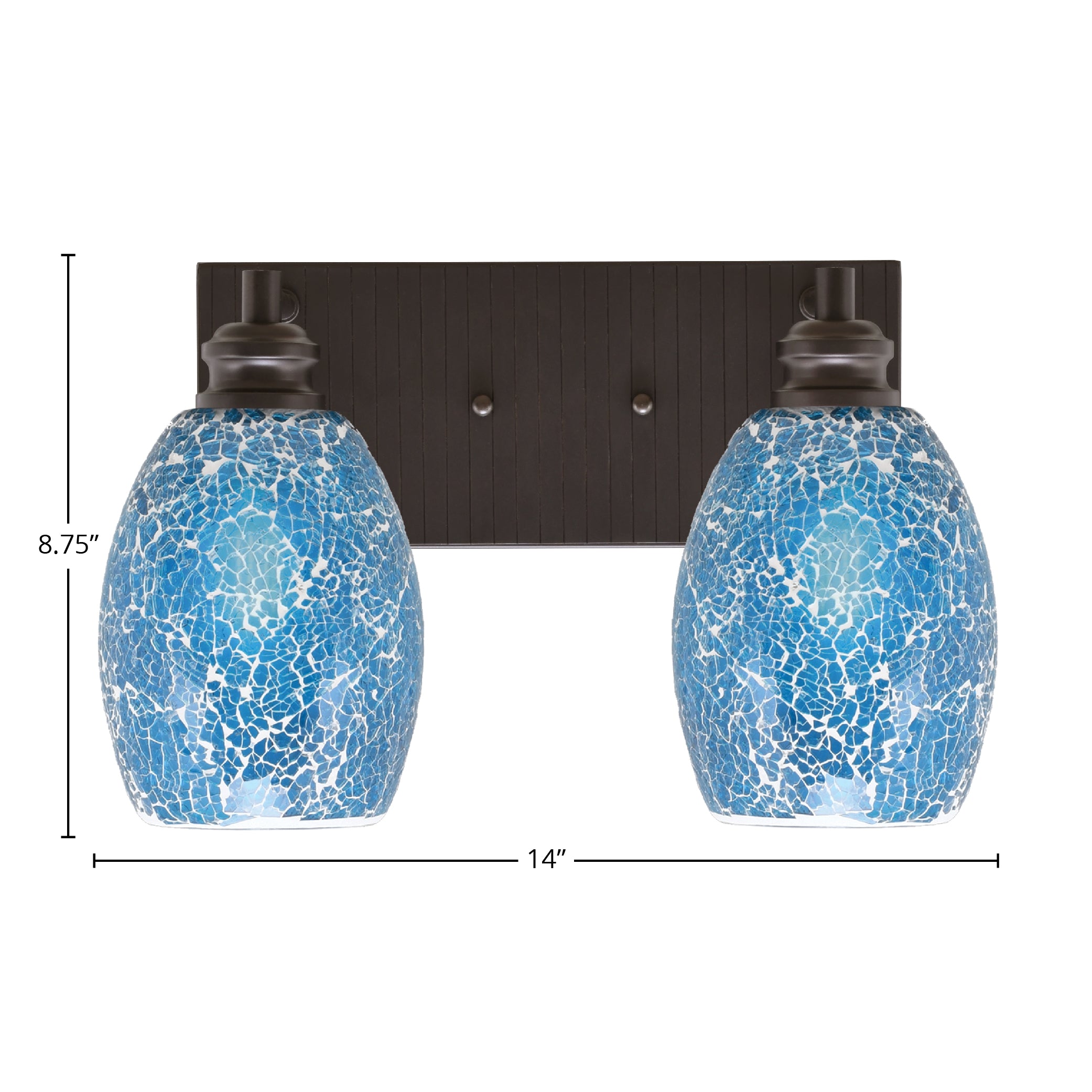 Edge Two Light Bath Bar in Espresso with 5" Turquoise Fusion Shade
