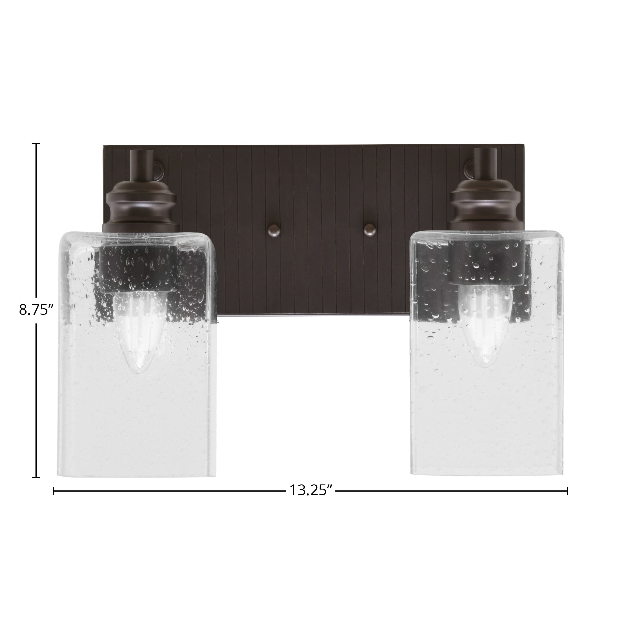 Edge Two Light Bath Bar in Espresso with 4" Clear Bubble Shade