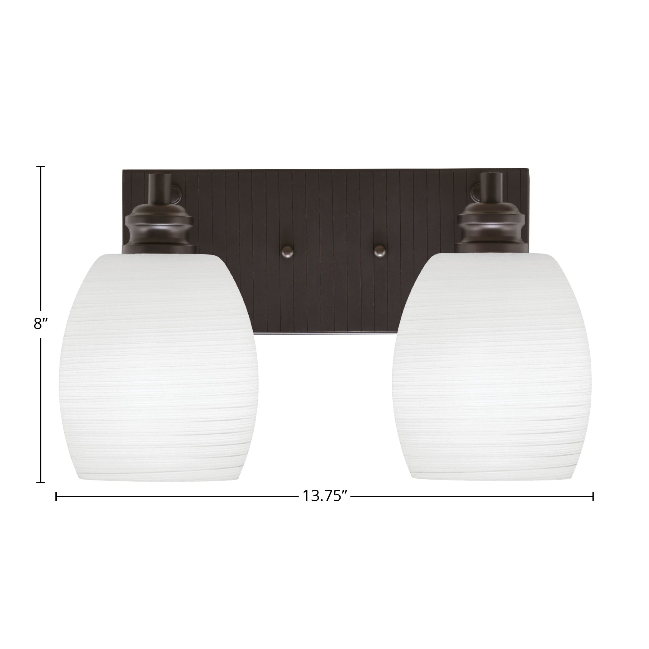 Edge Two Light Bath Bar in Espresso with 5" White Linen Shade
