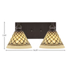 Edge Two Light Bath Bar in Espresso with 7" Chocolate Icing Shade