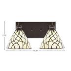 Edge Two Light Bath Bar in Espresso with 7" Sandhill Art Glass Shade