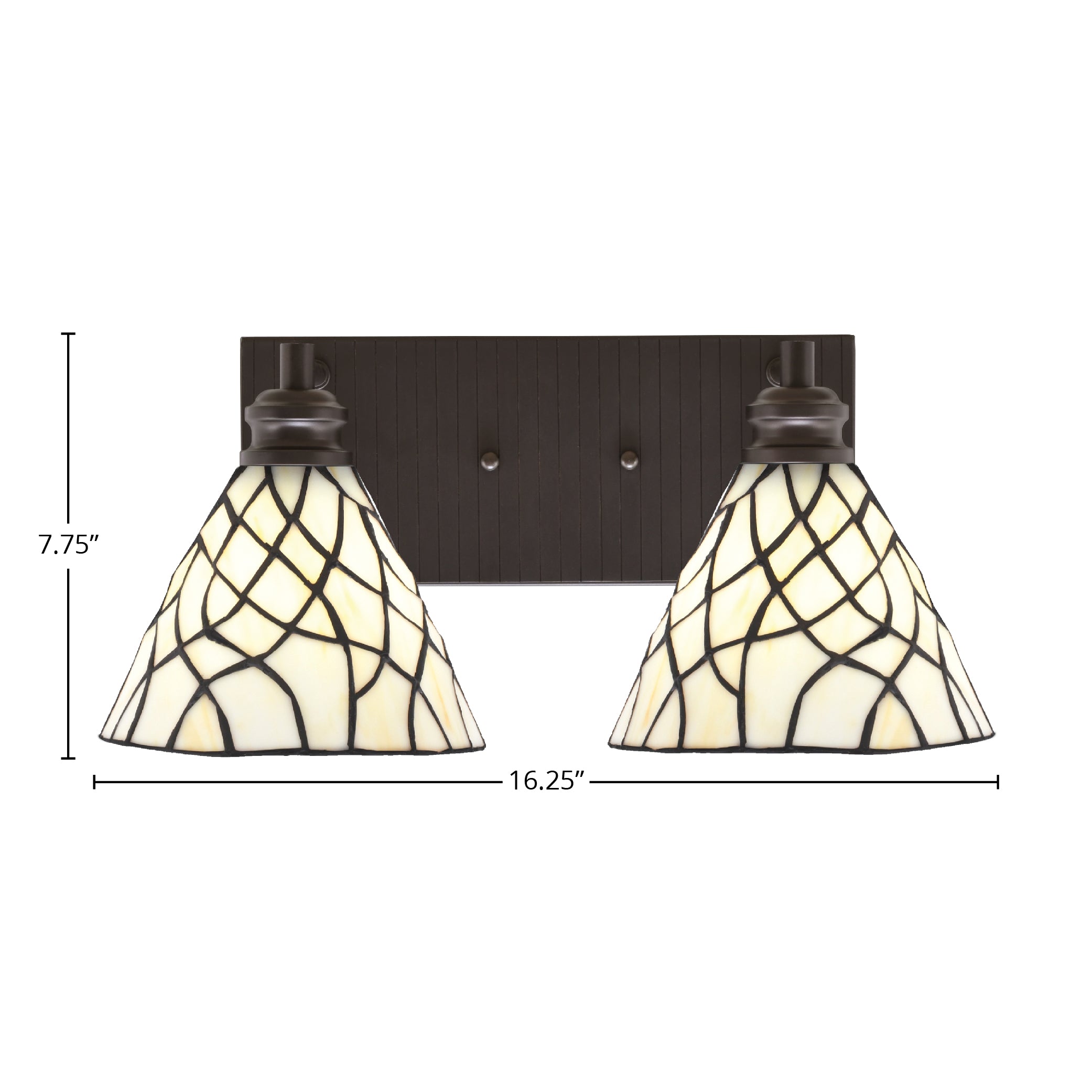 Edge Two Light Bath Bar in Espresso with 7" Sandhill Art Glass Shade