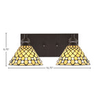 Edge Two Light Bath Bar in Espresso with 7" Starlight Art Glass Shade