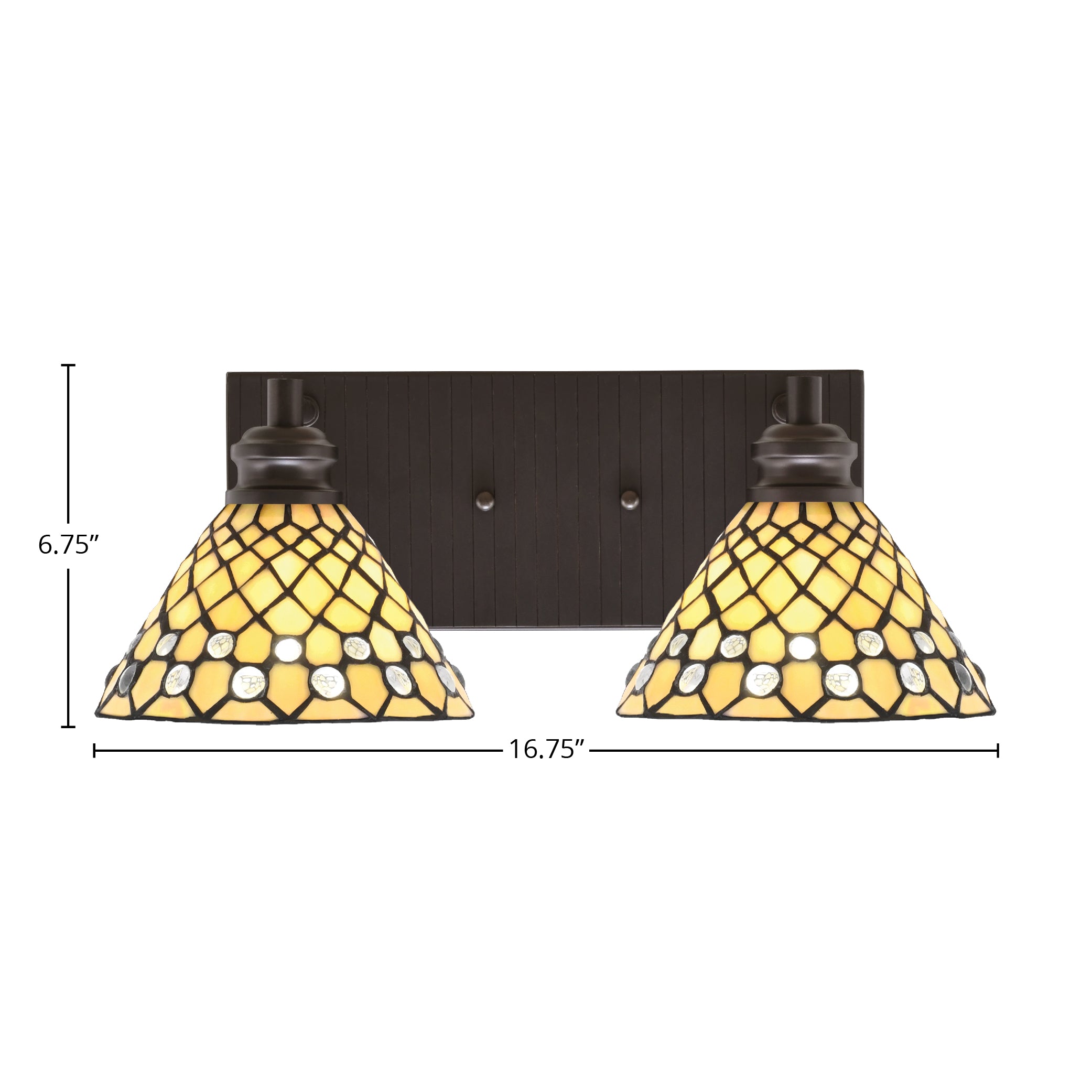 Edge Two Light Bath Bar in Espresso with 7" Starlight Art Glass Shade