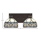 Edge Two Light Bath Bar in Espresso with 7" Royal Merlot Art Glass Shade