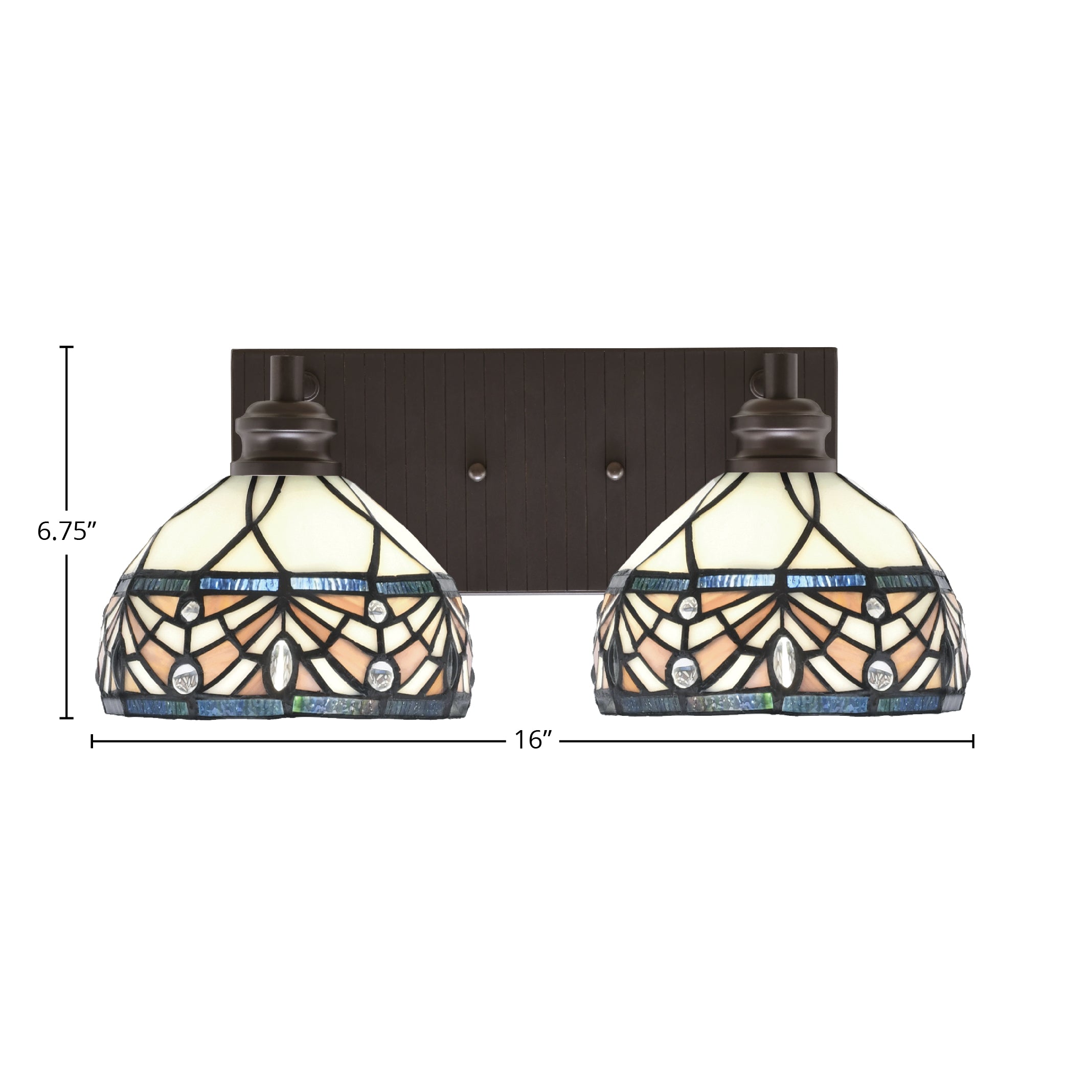 Edge Two Light Bath Bar in Espresso with 7" Royal Merlot Art Glass Shade