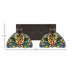 Edge Two Light Bath Bar in Espresso with 7" Kaleidoscope Art Glass Shade