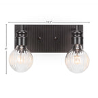 Edge LED Bath Bar in Espresso with 4" LED Bulb Shade