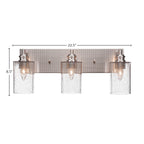 Edge Three Light Bath Bar in Brushed Nickel with 4" Clear Bubble Shade