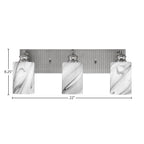 Edge Three Light Bath Bar in Brushed Nickel with 4" Onyx Swirl Shade