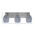 Edge Three Light Bath Bar in Brushed Nickel with 5" Gray Matrix Shade