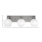 Edge Three Light Bath Bar in Brushed Nickel with 5.75" White Marble Shade