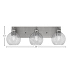 Edge Three Light Bath Bar in Brushed Nickel with 5.75" Smoke Bubble Shade