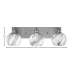 Edge Three Light Bath Bar in Brushed Nickel with 5.75" Onyx Swirl Shade