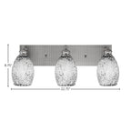 Edge Three Light Bath Bar in Brushed Nickel with 5" Black Fusion Shade
