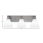 Edge Three Light Bath Bar in Brushed Nickel with 6.25" White Marble Shade