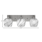 Edge Three Light Bath Bar in Brushed Nickel with 6" Onyx Swirl Shade
