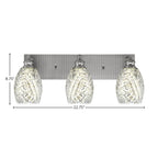 Edge Three Light Bath Bar in Brushed Nickel with 5" Natural Fusion Shade
