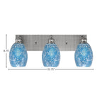 Edge Three Light Bath Bar in Brushed Nickel with 5" Turquoise Fusion Shade