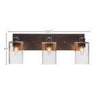 Edge Three Light Bath Bar in Espresso with 4" Clear Bubble Shade