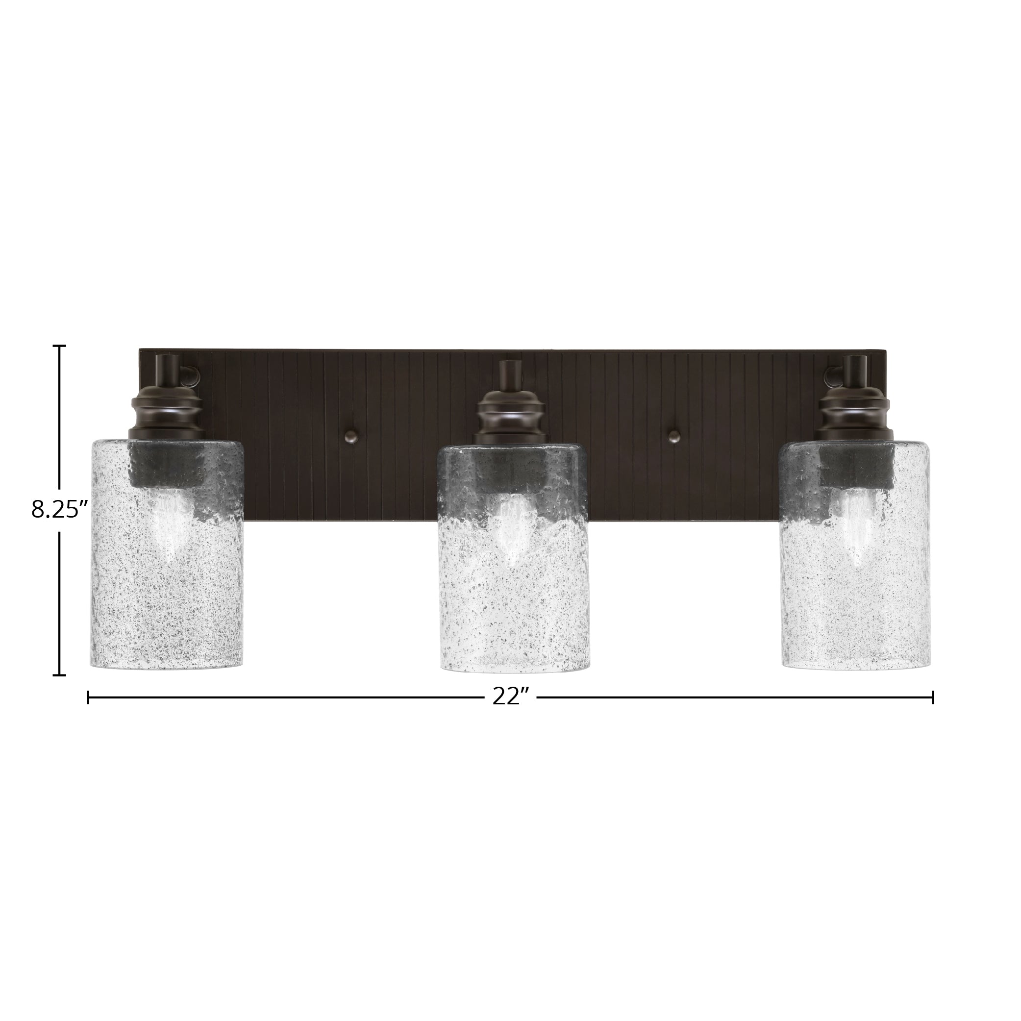Edge Three Light Bath Bar in Espresso with 4" Smoke Bubble Shade