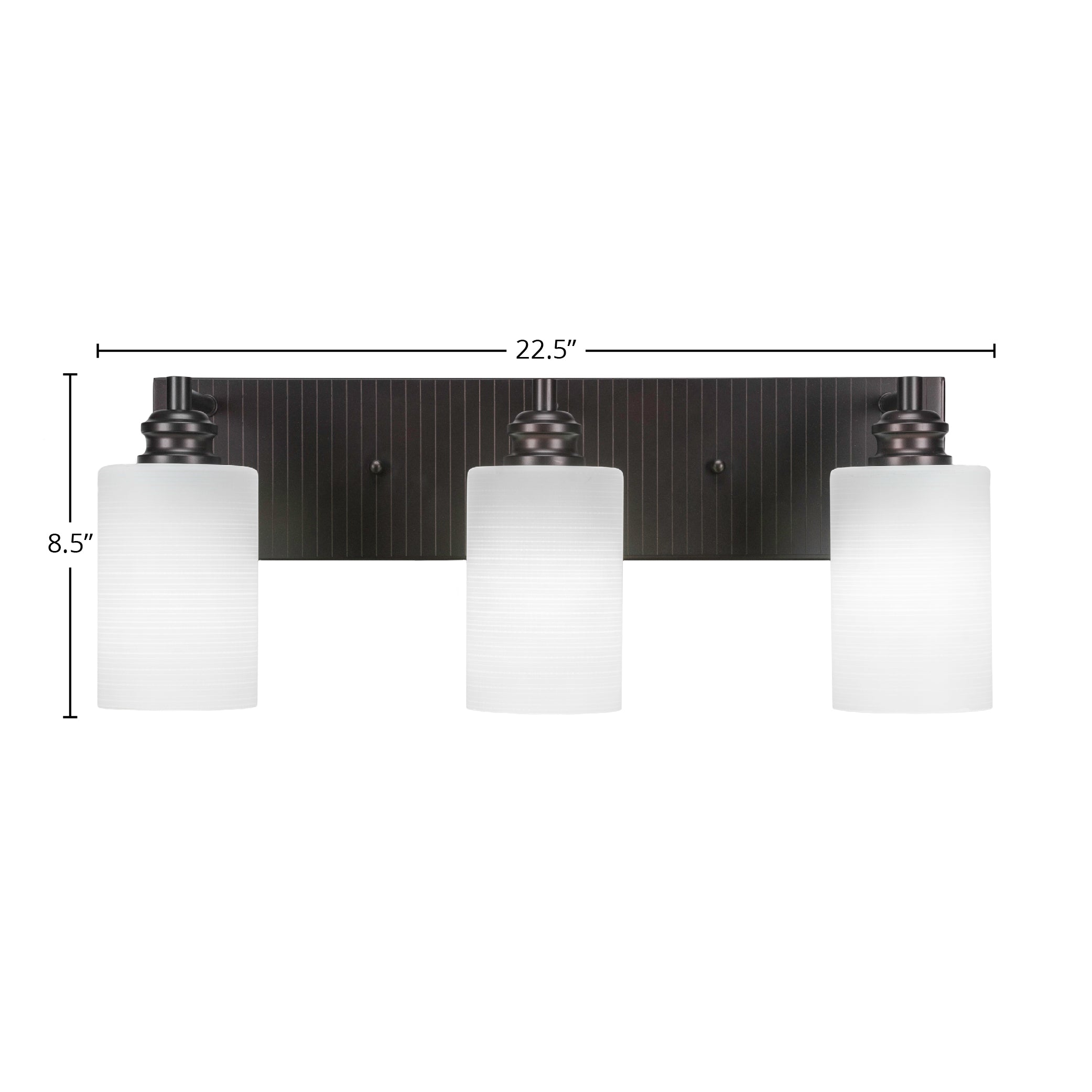 Edge Three Light Bath Bar in Espresso with 4" White Matrix Shade
