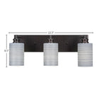 Edge Three Light Bath Bar in Espresso with 4" Gray Matrix Shade