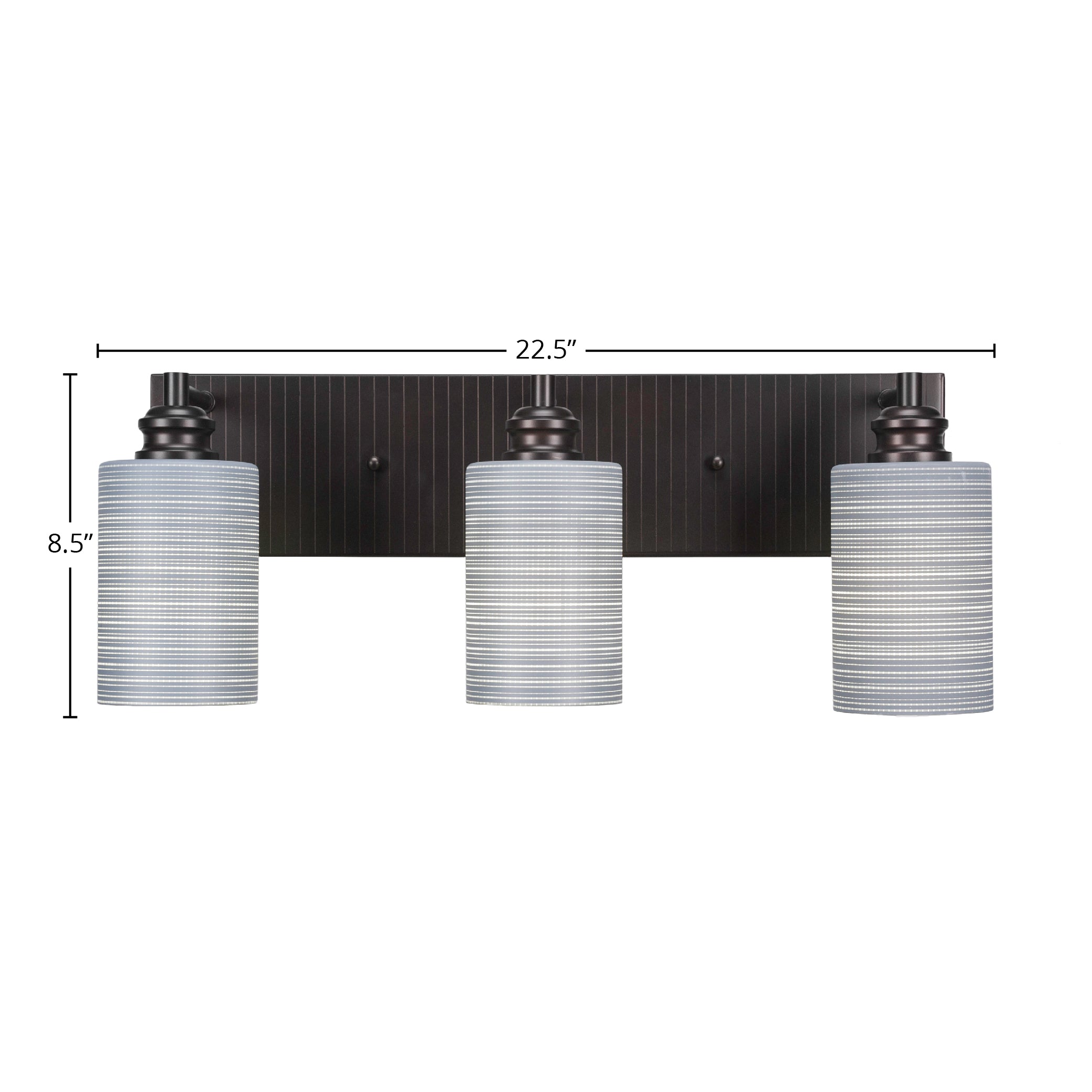 Edge Three Light Bath Bar in Espresso with 4" Gray Matrix Shade