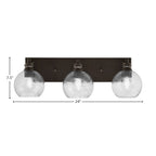 Edge Three Light Bath Bar in Espresso with 5.75" Smoke Bubble Shade