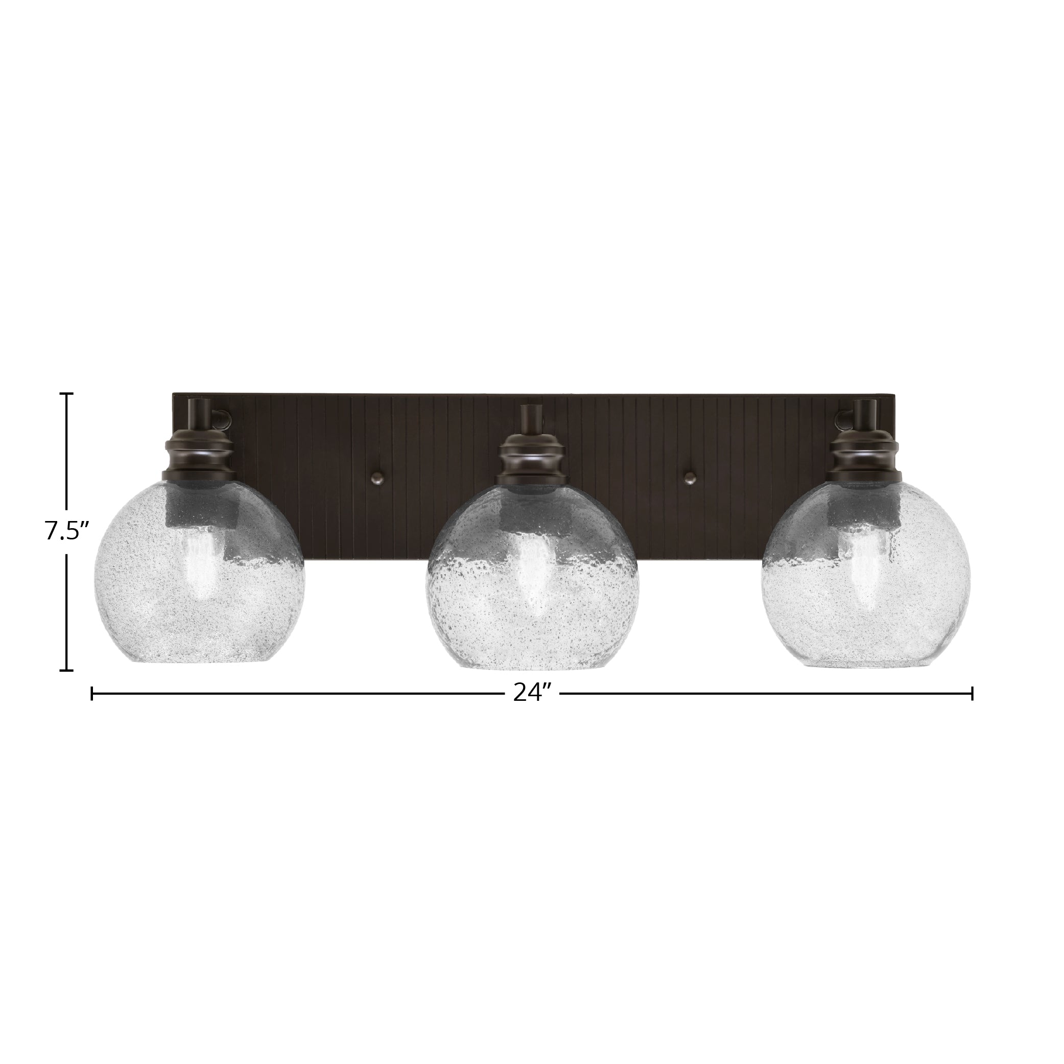 Edge Three Light Bath Bar in Espresso with 5.75" Smoke Bubble Shade