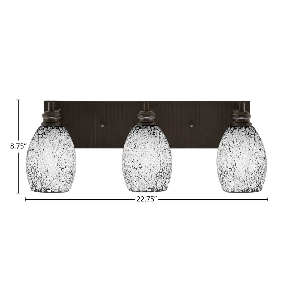 Edge Three Light Bath Bar in Espresso with 5" Black Fusion Shade