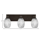 Edge Three Light Bath Bar in Espresso with 5" Black Fusion Shade