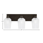 Edge Three Light Bath Bar in Espresso with 5" Clear Textured Shade