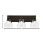 Edge Three Light Bath Bar in Espresso with 6.25" Clear Bubble Shade