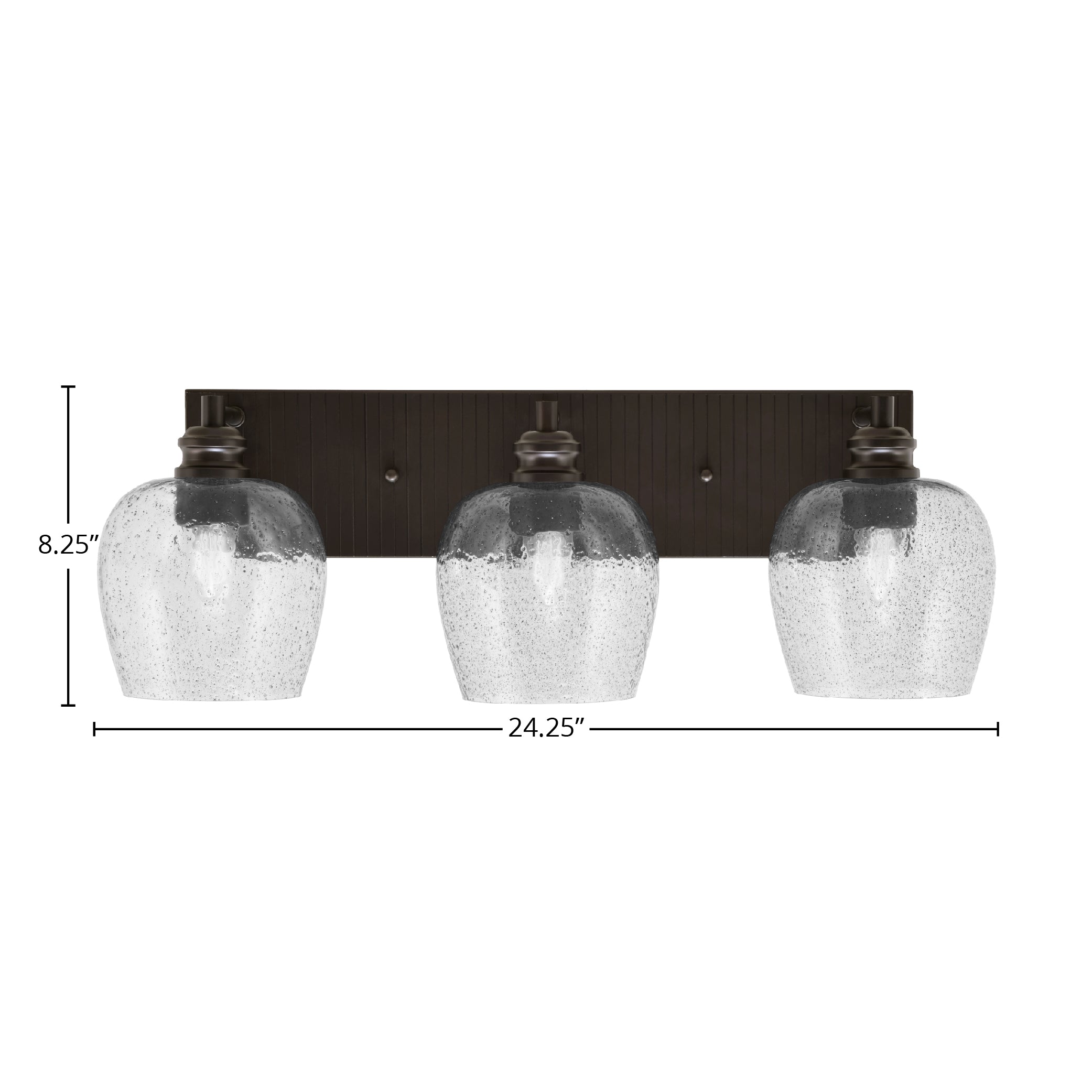 Edge Three Light Bath Bar in Espresso with 6" Smoke Bubble Shade