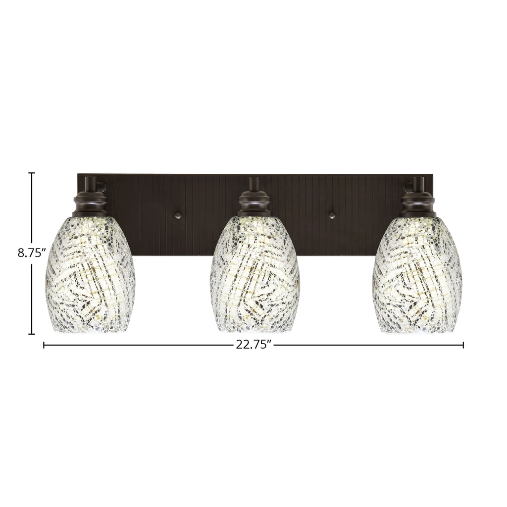 Edge Three Light Bath Bar in Espresso with 5" Natural Fusion Shade
