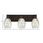 Edge Three Light Bath Bar in Espresso with 5" Natural Fusion Shade